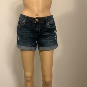 Jean Shorts by Dollhouse, dark denim/rips, Size 7